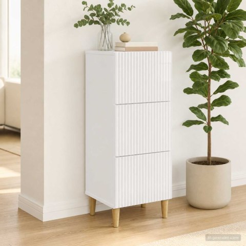 VidaXL Szafka z Szufladami Biały wysoki połysk 33 x 34,5 x 90 cm