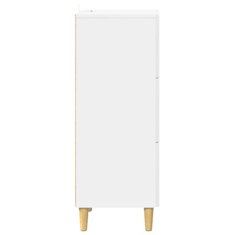 VidaXL Szafka z Szufladami Biały wysoki połysk 33 x 34,5 x 90 cm