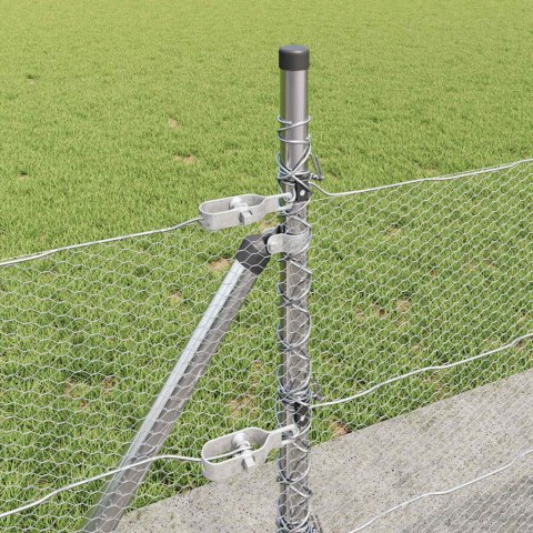 VidaXL Sześciokątne ogrodzenie z betonową podstawą 100 x 0,6 m srebrny