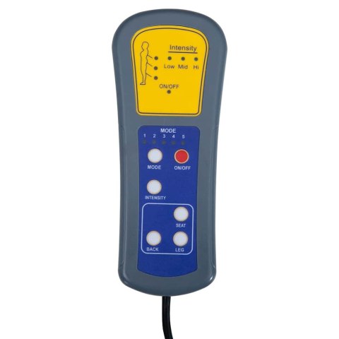 VidaXL Elektryczny fotel masujący, szary, sztuczna skóra