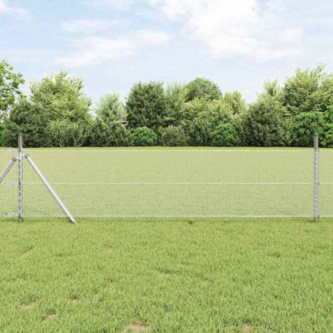 VidaXL Ogrodzenie heksagonalne Srebrny 0,6 x 100 m Stal galwanizowana