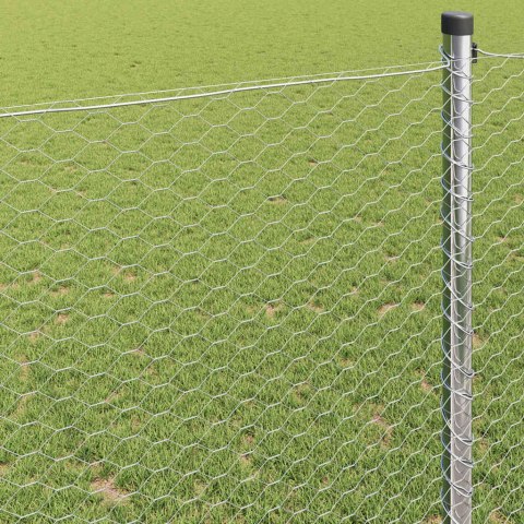 VidaXL Ogrodzenie heksagonalne Srebrny 0,6 x 100 m Stal galwanizowana