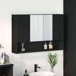 VidaXL Szafka z lustrem Czarny 80 x 17 x 55 cm Materiał drewnopochodny