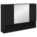 VidaXL Szafka z lustrem Czarny 80 x 17 x 55 cm Materiał drewnopochodny