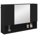 VidaXL Szafka z lustrem Czarny 80 x 17 x 55 cm Materiał drewnopochodny