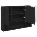 VidaXL Szafka z lustrem Czarny 80 x 17 x 55 cm Materiał drewnopochodny