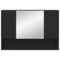 VidaXL Szafka z lustrem Czarny 80 x 17 x 55 cm Materiał drewnopochodny