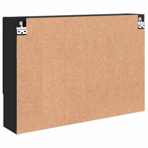 VidaXL Szafka z lustrem Czarny 80 x 17 x 55 cm Materiał drewnopochodny