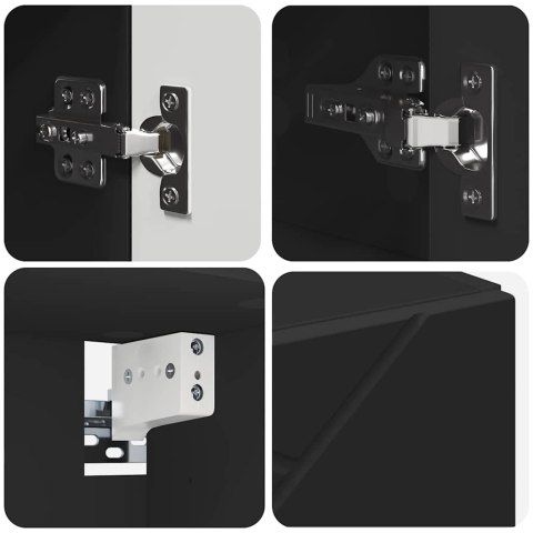 VidaXL Szafka z lustrem Czarny 80 x 17 x 55 cm Materiał drewnopochodny