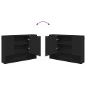 VidaXL Szafka z lustrem Czarny 80 x 17 x 55 cm Materiał drewnopochodny