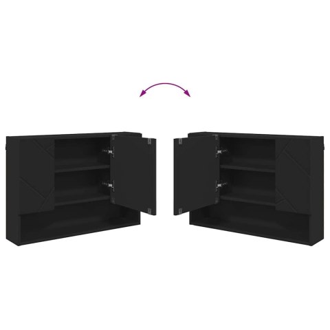 VidaXL Szafka z lustrem Czarny 80 x 17 x 55 cm Materiał drewnopochodny