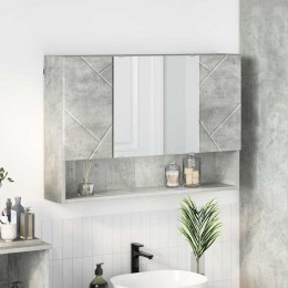 VidaXL Szafka z lustrem z drzwiami Betonowy szary 80 x 17 x 55 cm