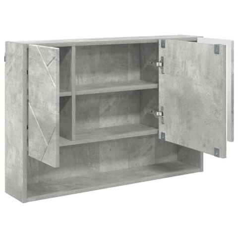 VidaXL Szafka z lustrem z drzwiami Betonowy szary 80 x 17 x 55 cm