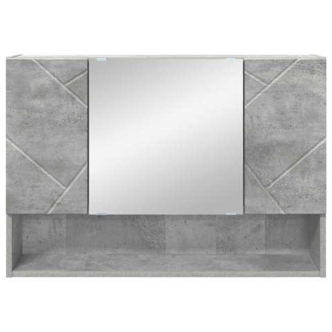 VidaXL Szafka z lustrem z drzwiami Betonowy szary 80 x 17 x 55 cm