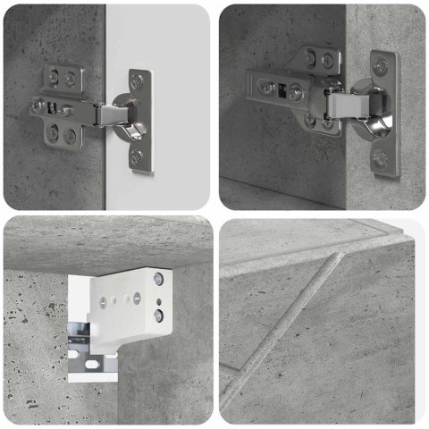 VidaXL Szafka z lustrem z drzwiami Betonowy szary 80 x 17 x 55 cm