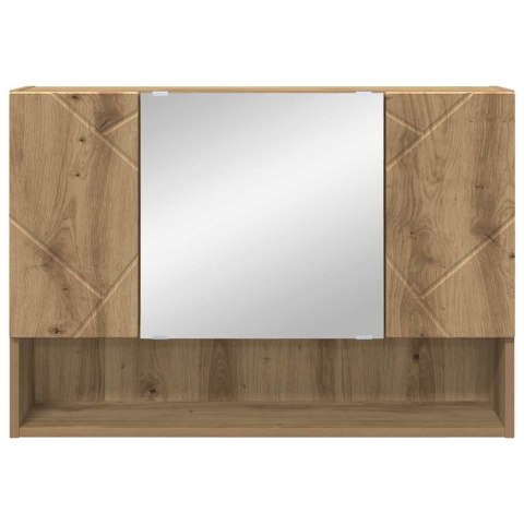 VidaXL Szafka z lustrem z drzwiami Dąb rzemieślniczy 80 x 17 x 55 cm