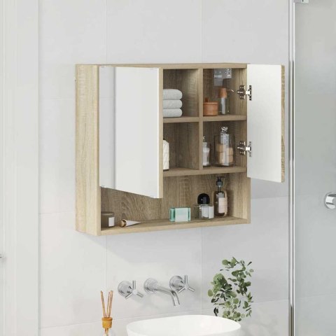 VidaXL Szafka z lustrem z przechowywaniem Dąb Sonoma 59 x 17 x 55 cm