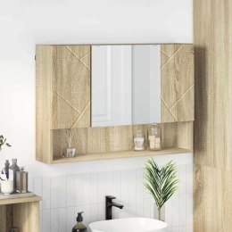 VidaXL Szafka z lustrem z przechowywaniem Dąb Sonoma 80 x 17 x 55 cm