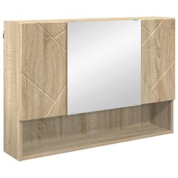 VidaXL Szafka z lustrem z przechowywaniem Dąb Sonoma 80 x 17 x 55 cm