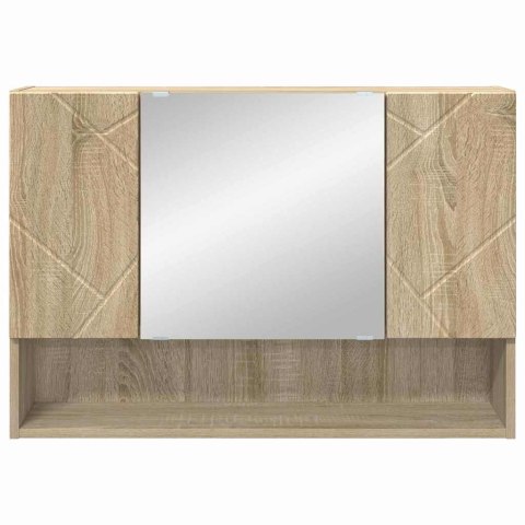 VidaXL Szafka z lustrem z przechowywaniem Dąb Sonoma 80 x 17 x 55 cm