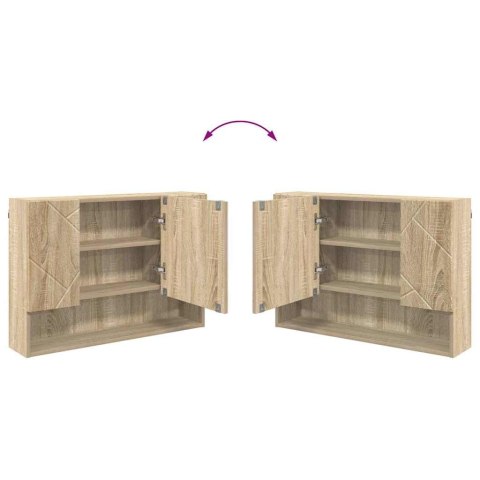 VidaXL Szafka z lustrem z przechowywaniem Dąb Sonoma 80 x 17 x 55 cm