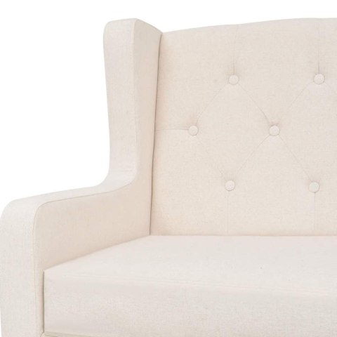 VidaXL Zestaw 2 sof obitych materiałem, kremowy