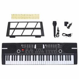 KEYBOARD ELEKTRONICZNY 61 KLAWISZY Z MIKROFONEM USB DLA DZIECI