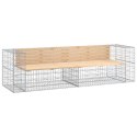 ŁAWKA OGRODOWA Z GABIONEM 244X71X65,5CM LITE DREWNO SOSNOWE
