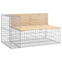 ŁAWKA OGRODOWA Z GABIONEM 244X71X65,5CM LITE DREWNO SOSNOWE