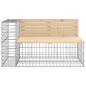 ŁAWKA OGRODOWA Z GABIONEM 244X71X65,5CM LITE DREWNO SOSNOWE
