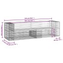 ŁAWKA OGRODOWA Z GABIONEM 244X71X65,5CM LITE DREWNO SOSNOWE