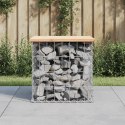ŁAWKA OGRODOWA Z GABIONEM 43X44X42CM LITE DREWNO SOSNOWE
