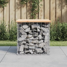 ŁAWKA OGRODOWA Z GABIONEM 43X44X42CM LITE DREWNO SOSNOWE