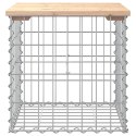 ŁAWKA OGRODOWA Z GABIONEM 43X44X42CM LITE DREWNO SOSNOWE