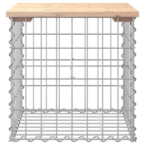 ŁAWKA OGRODOWA Z GABIONEM 43X44X42CM LITE DREWNO SOSNOWE