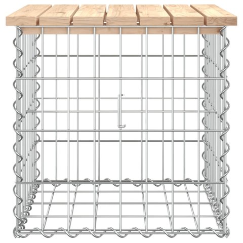 ŁAWKA OGRODOWA Z GABIONEM 43X44X42CM LITE DREWNO SOSNOWE