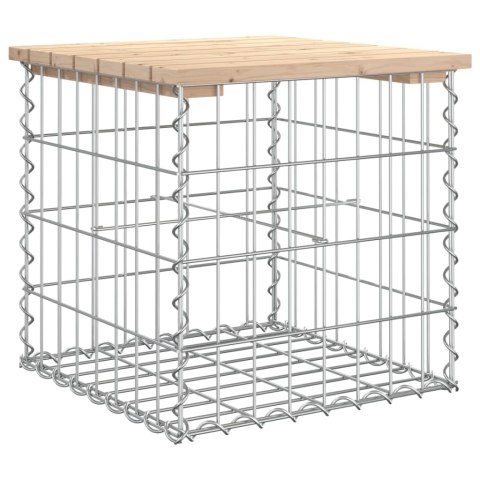 ŁAWKA OGRODOWA Z GABIONEM 43X44X42CM LITE DREWNO SOSNOWE