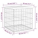 ŁAWKA OGRODOWA Z GABIONEM 43X44X42CM LITE DREWNO SOSNOWE