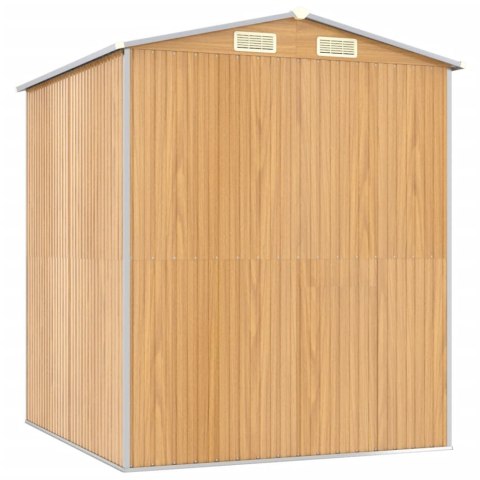 VidaXL Szopa ogrodowa, jasnobrązowa 192x191x223 cm, stal galwanizowana