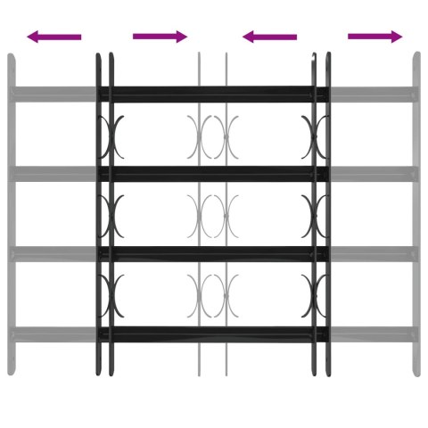 VidaXL Kratka Okienna 75.5 x 60 cm Stal malowana proszkowo Czarny