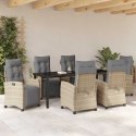 VidaXL Zestaw do jadalni w ogrodzie z poduszką 7 pcs Beżowy polirattan