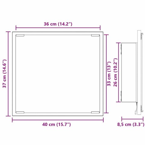LUSTRO ŁAZIENKOWE LED Z LUSTREM DĄB WĘDZONY 40X8,5X37CM