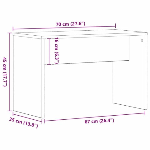 STOŁEK DO MAKIJAŻU CZARNY DĄB 70X35X45CM