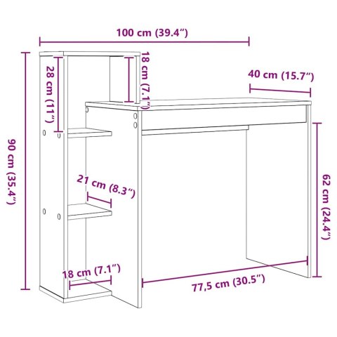 BIURKO BETONOWY SZARY 100X40X90CM