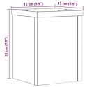 VidaXL Podstawki pod doniczki, 2 szt., przydymiony dąb, 15x15x20 cm