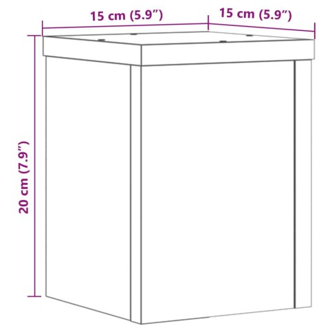 VidaXL Podstawki pod doniczki, 2 szt., szarość betonu, 15x15x20 cm