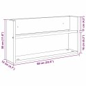 VidaXL Regał na gazety z półką 2 pcs Czarny Dąb 60 x 12 x 30 cm