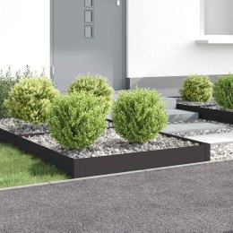 VidaXL Krawężnik do trawnika 4 pcs 100 x 100 x 20 cm Stal Czarny