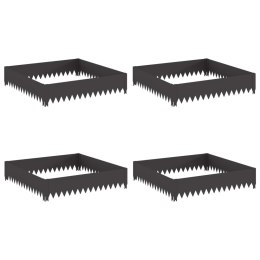 VidaXL Krawężnik do trawnika 4 pcs 100 x 100 x 20 cm Stal Czarny