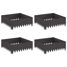 VidaXL Krawężnik do trawnika 4 pcs 60 x 60 x 20 cm Stal Czarny
